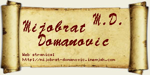 Mijobrat Domanović vizit kartica